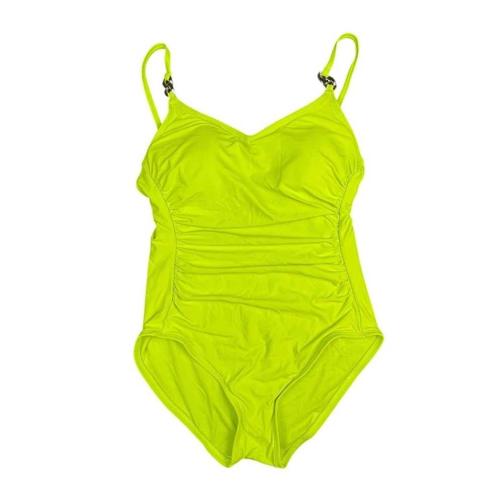 NWT Michael Kors Womens Limeade Adjustable Strap Padded One Piece Swimsuit 10